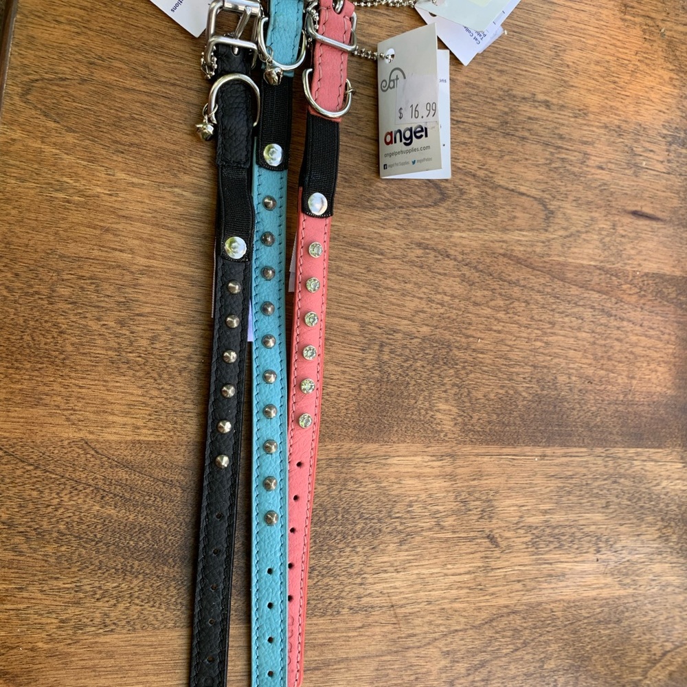 Angel pet supplies brand faux leather pet collars